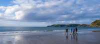 Walkers enjoy a lovely afternoon beach walk on Waiheke | Gabrielle Young