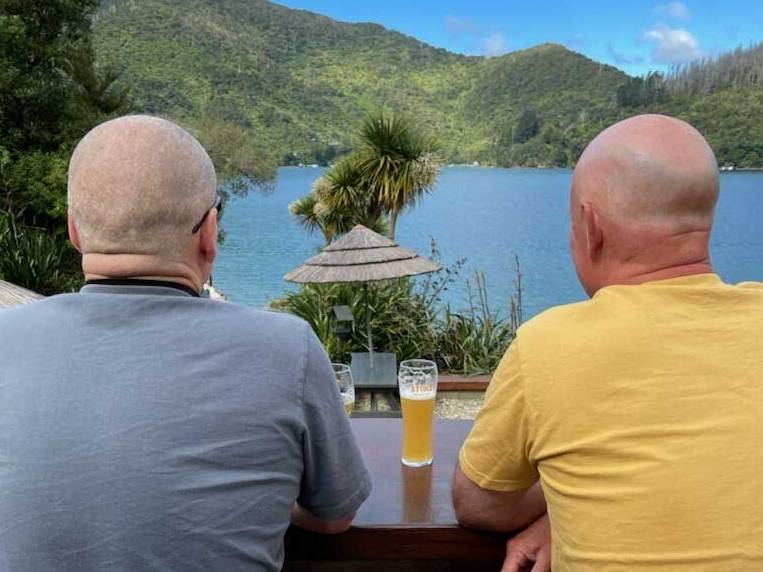 Relaxing after a day on the Queen Charlotte Track