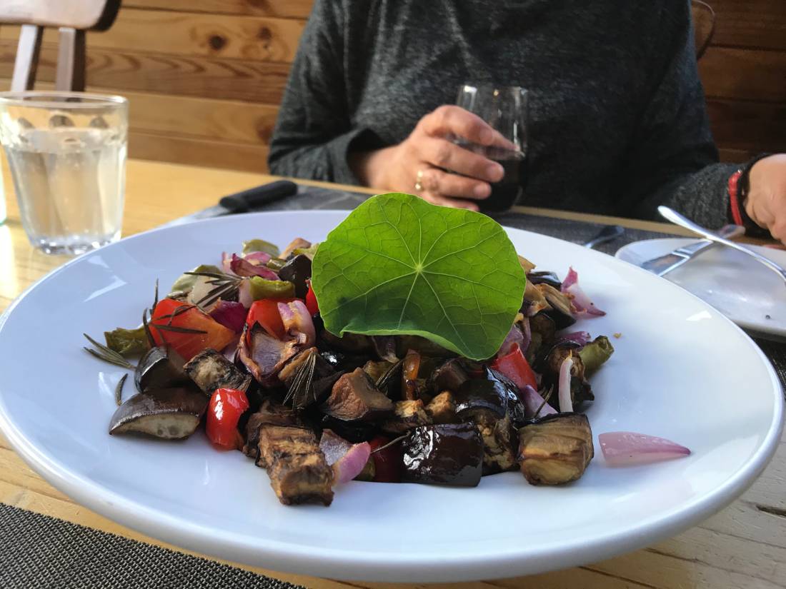 Delicious and colourful vegetarian cuisine at the Torrent Bay Lodge |  <i>Janet Oldham</i>