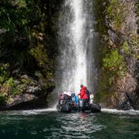 Zodiac cruising in Dusky Sound | Fiona Wardle