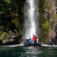 Zodiac cruising in Dusky Sound | Fiona Wardle